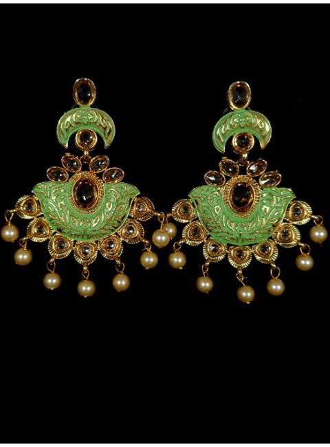 Reverse Ad Earrings With Meenakari Work